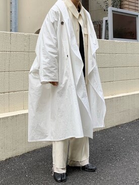 ブーツを使った 白コート のメンズ人気ファッションコーディネート Wear