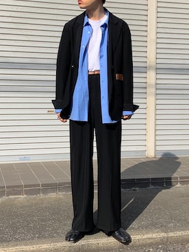 「SUNSEA（サンシー）のアイテム（ジャケット/アウター）」を使った、renyaさん（メンズ・170cm）の春コーディネート