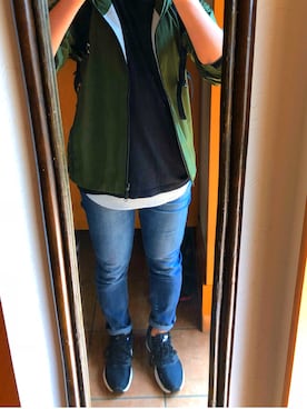 「無印良品（ムジルシリョウヒン）のアイテム（マウンテンパーカー）」を使った、キリクさん（メンズ・171cm）の春コーディネート