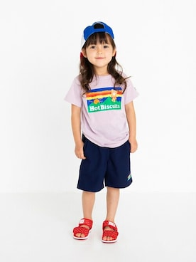 「HOT BISCUITS（ホットビスケッツ）のアイテム（帽子）」を使った、ミキハウス ホットビスケッツ店さん（キッズ・98cm）の夏コーディネート