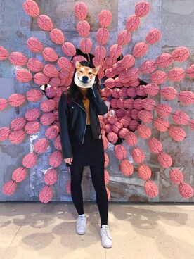 「PULL&BEAR（プルアンドベア）のアイテム（ライダースジャケット）」を使った、jawiさん（レディース・163cm）の秋コーディネート