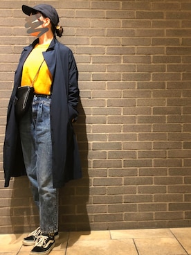 「ストリート服が好き」｜「アイテム（トレンチコート）」を使った、ミチントマーチンさん（レディース・166cm）の秋コーディネート