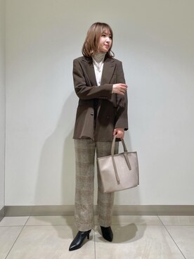 「チェック柄」｜清水　オデット エ オディール スタッフさん（レディース・164cm）の秋コーディネート