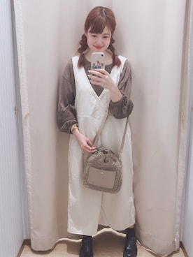 「秋のブラウンスタイル」｜「アイテム（ワンピース/ドレス）」を使った、いがいはるかさん（レディース・157cm）の秋コーディネート