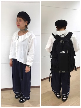 「アイテム（帽子）」を使った、14+ 北大路VIVRE店 スタッフさん（レディース・153cm）の夏コーディネート