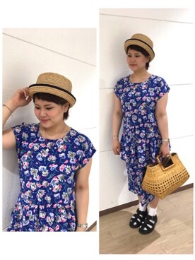「アイテム（アクセサリー）」を使った、14+ 北大路VIVRE店 スタッフさん（レディース・153cm）の夏コーディネート