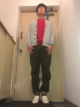「Right-on（ライトオン）のアイテム（カーディガン/ボレロ）」を使った、たっしーさん（メンズ・167cm）の春コーディネート