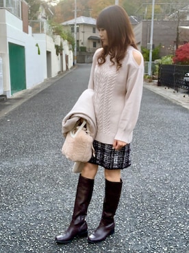 「アイテム（ノーカラーコート、ベージュ系）」を使った、miyukitty518さん（レディース・158cm）の秋コーディネート