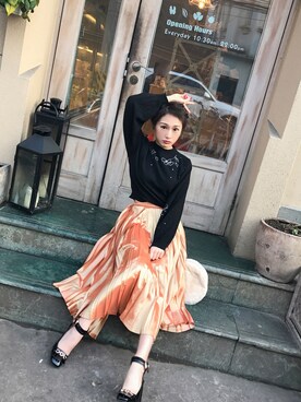 「LILY BROWN（リリーブラウン）のアイテム（ローファー）」を使った、Helena美洋洋さん（レディース・162cm）の冬コーディネート