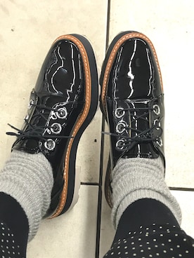「ZARA（ザラ）のアイテム（シューズ、ブラック系）」を使った、momoさん（レディース・169cm）の冬コーディネート