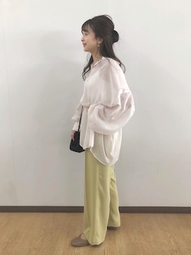「袖ボリューム」｜「アイテム（その他シューズ）」を使った、rinangoさん（レディース・146cm）の春コーディネート