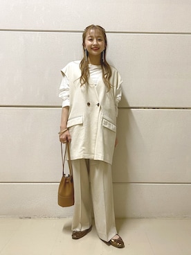 「春カラー」｜「アイテム（バレエシューズ）」を使った、rinangoさん（レディース・146cm）の春コーディネート