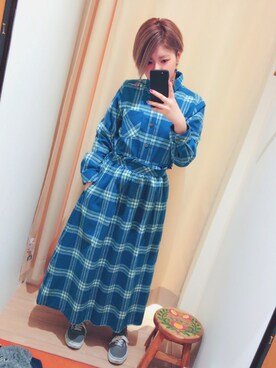 「アイテム（シャツワンピース）」を使った、miiさん（レディース・154cm・20代）の冬コーディネート