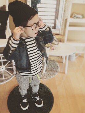 「SHOTOのアイテム」を使った、あさん（キッズ・100cm）の春コーディネート