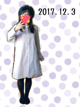「ノーカラー」｜「アイテム（ハンチング/ベレー帽）」を使った、すさん（レディース・163cm）の冬コーディネート