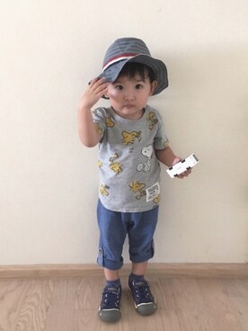 「connect M（コネクトエム）のアイテム」を使った、RYU ◡̈♡さん（キッズ・80cm）の冬コーディネート