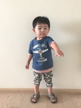「Carter's（カーターズ）のアイテム（サンダル）」を使った、RYU ◡̈♡さん（キッズ・90cm）の春コーディネート