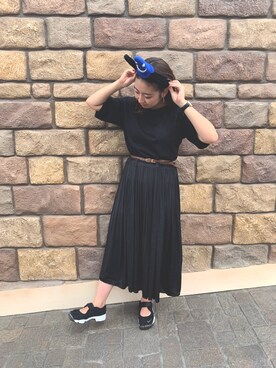 「NIKE（ナイキ）のNIKE WOMENS AIR RIFT BR 848386-001（スニーカー、ブラック系）」を使った、h.さん（レディース・160cm）の秋コーディネート