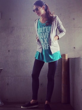 「adidas by Stella McCartney（アディダスバイステラマッカートニー）のアイテム（レッグウェア）」を使った、Raccoさん（レディース・169cm）の秋コーディネート