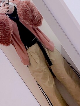 「AS KNOW AS PINKY（アズノゥアズピンキー）のアイテム（ブルゾン）」を使った、ロノヰムさん（レディース・152cm）の冬コーディネート
