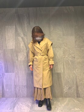 「Kastane（カスタネ）のアイテム（トレンチコート）」を使った、anpiさん（レディース・158cm）の冬コーディネート