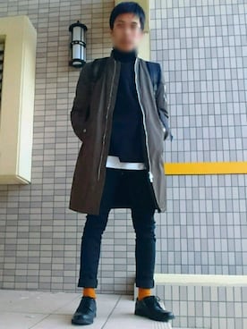 「Lui's（ルイス）のアイテム（MA-1）」を使った、ぱんちさん（メンズ・167cm）の冬コーディネート