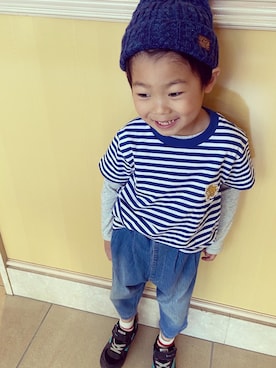 「年中」｜ゆうき◡̈⋆さん（キッズ・110cm）の春コーディネート