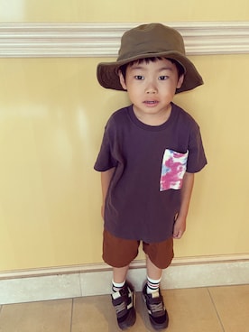 「F.O.U（エフオーユー）のアイテム（パンツ）」を使った、ゆうき◡̈⋆さん（キッズ・110cm）の夏コーディネート