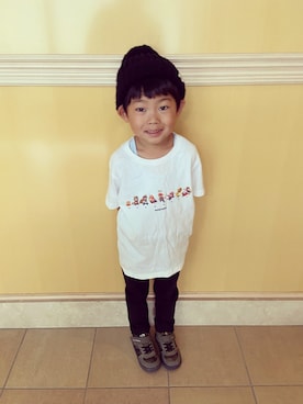 「AZUL by moussy（アズールバイマウジー）のアイテム（帽子）」を使った、ゆうき◡̈⋆さん（キッズ・110cm）の秋コーディネート