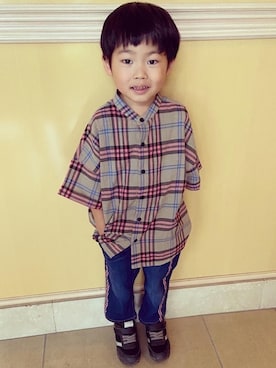 「RADCHAP（ラッドチャップ）のアイテム（スニーカー）」を使った、ゆうき◡̈⋆さん（キッズ・110cm）の夏コーディネート