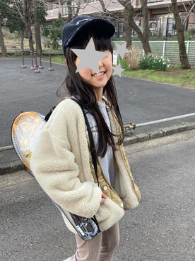 「HusHusH（ハッシュアッシュ）のアイテム」を使った、KiKiさん（キッズ・138cm）の春コーディネート