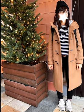 「NANO universe（ナノユニバース）のアイテム（ダッフルコート）」を使った、かえさん（レディース・161cm）の冬コーディネート