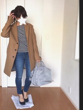 「旦那さんのを借りました」｜かえさん（レディース・161cm）の冬コーディネート
