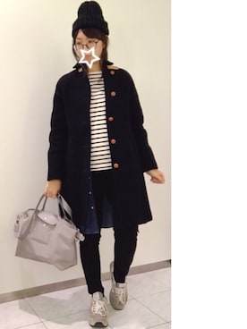 「IENA」｜「アイテム（帽子）」を使った、かえさん（レディース・161cm）の冬コーディネート