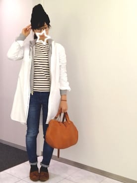 「定番」｜「アイテム（シャツワンピース）」を使った、かえさん（レディース・161cm）の春コーディネート