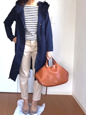 「ヘアバンド」｜「アイテム（モッズコート）」を使った、かえさん（レディース・161cm）の春コーディネート