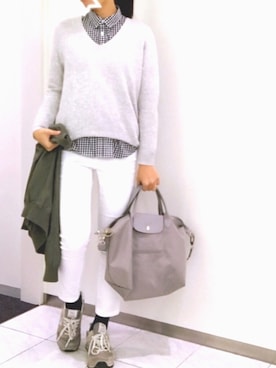 「無印良品（ムジルシリョウヒン）のアイテム（ブルゾン）」を使った、かえさん（レディース・161cm）の春コーディネート