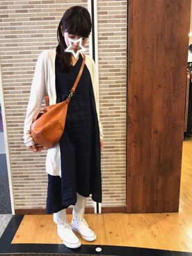 「H&M（エイチ・アンド・エム）のアイテム（カーディガン/ボレロ、ホワイト系）」を使った、かえさん（レディース・161cm）の夏コーディネート