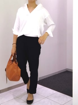 「UNIQLOコーデ」｜「アイテム（バレエシューズ）」を使った、かえさん（レディース・161cm）の夏コーディネート