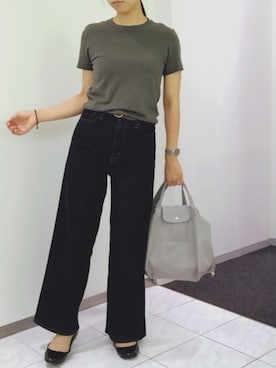 「オリーブ」｜「アイテム（バレエシューズ）」を使った、かえさん（レディース・161cm）の夏コーディネート