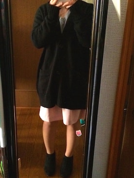 「UNIQLO（ユニクロ）のアイテム（カーディガン/ボレロ、ブラック系）」を使った、CHIHIROさん（レディース・143cm）の春コーディネート