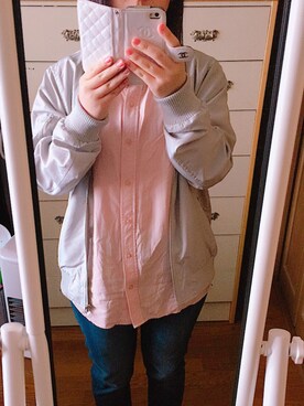 「UNIQLO（ユニクロ）のアイテム（シャツ/ブラウス、ピンク系）」を使った、CHIHIROさん（レディース・143cm）の春コーディネート