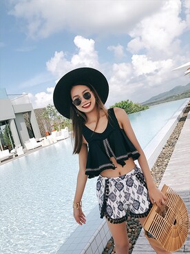 「アイテム（水着）」を使った、angellunaさん（レディース・165cm）の秋コーディネート