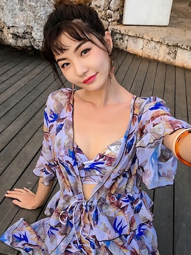 「アイテム（水着/着物・浴衣）」を使った、angellunaさん（レディース・170cm）の冬コーディネート