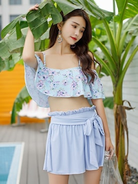 「アイテム（水着/着物・浴衣）」を使った、angellunaさん（レディース・169cm）の冬コーディネート