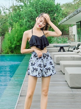 「アイテム（水着/着物・浴衣）」を使った、angellunaさん（レディース・165cm）の冬コーディネート