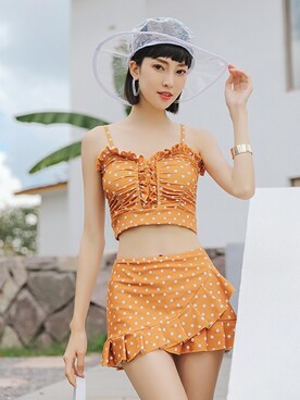 「アイテム（水着/着物・浴衣）」を使った、angellunaさん（レディース・170cm）の春コーディネート