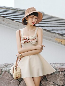 「アイテム（水着/着物・浴衣）」を使った、angellunaさん（レディース・170cm）の冬コーディネート