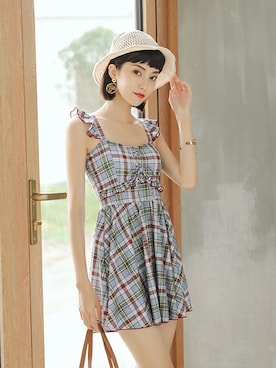 「アイテム（水着/着物・浴衣）」を使った、angellunaさん（レディース・170cm）の春コーディネート