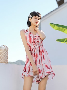 「アイテム（水着/着物・浴衣）」を使った、angellunaさん（レディース・170cm）の春コーディネート